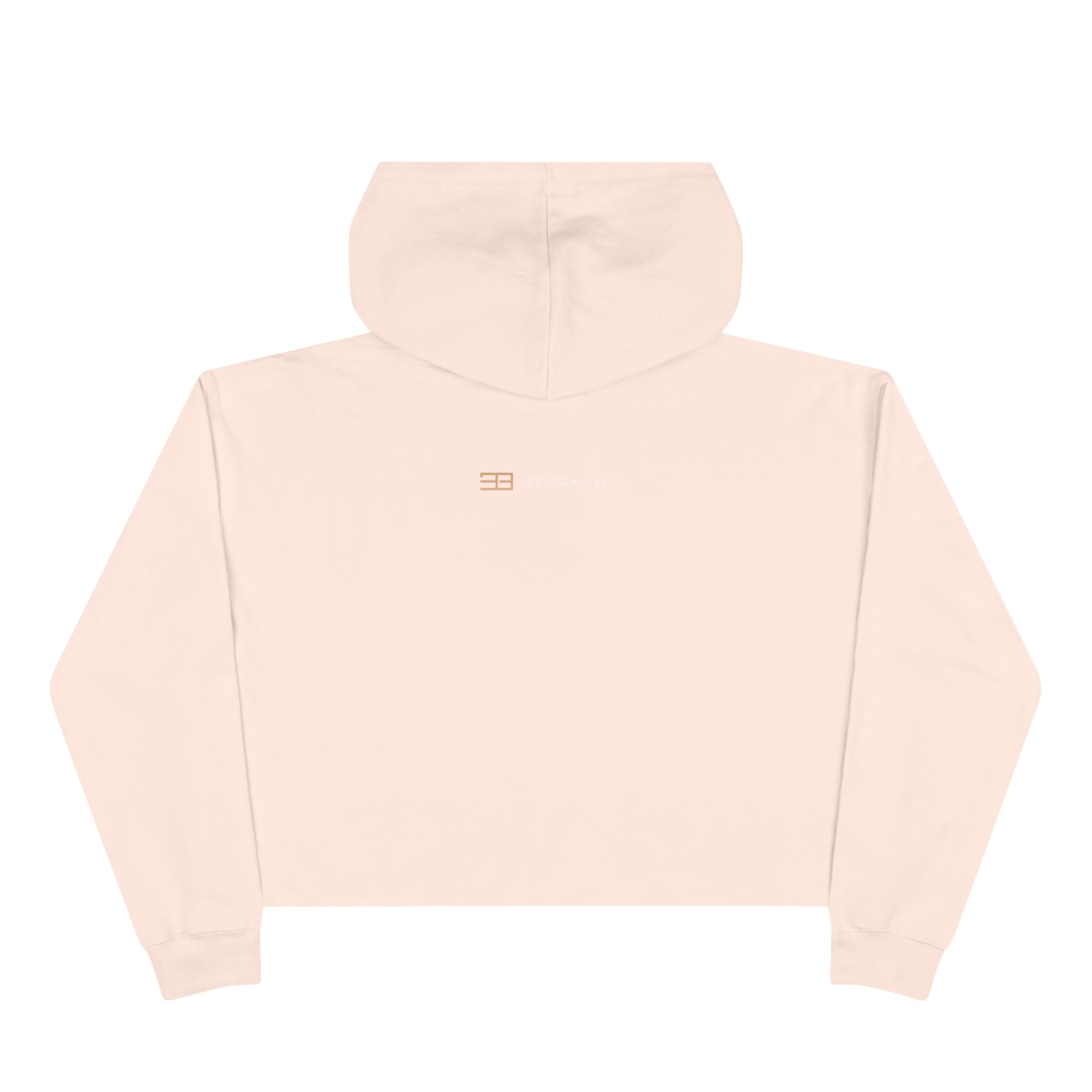 Minimalist Gold Logo Crop Hoodie — Women's Trendy Cropped Pullover