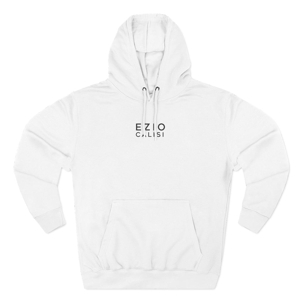 Minimalist 'EZIO CILISI' Logo Hoodie — Lightweight Three-Panel Fleece