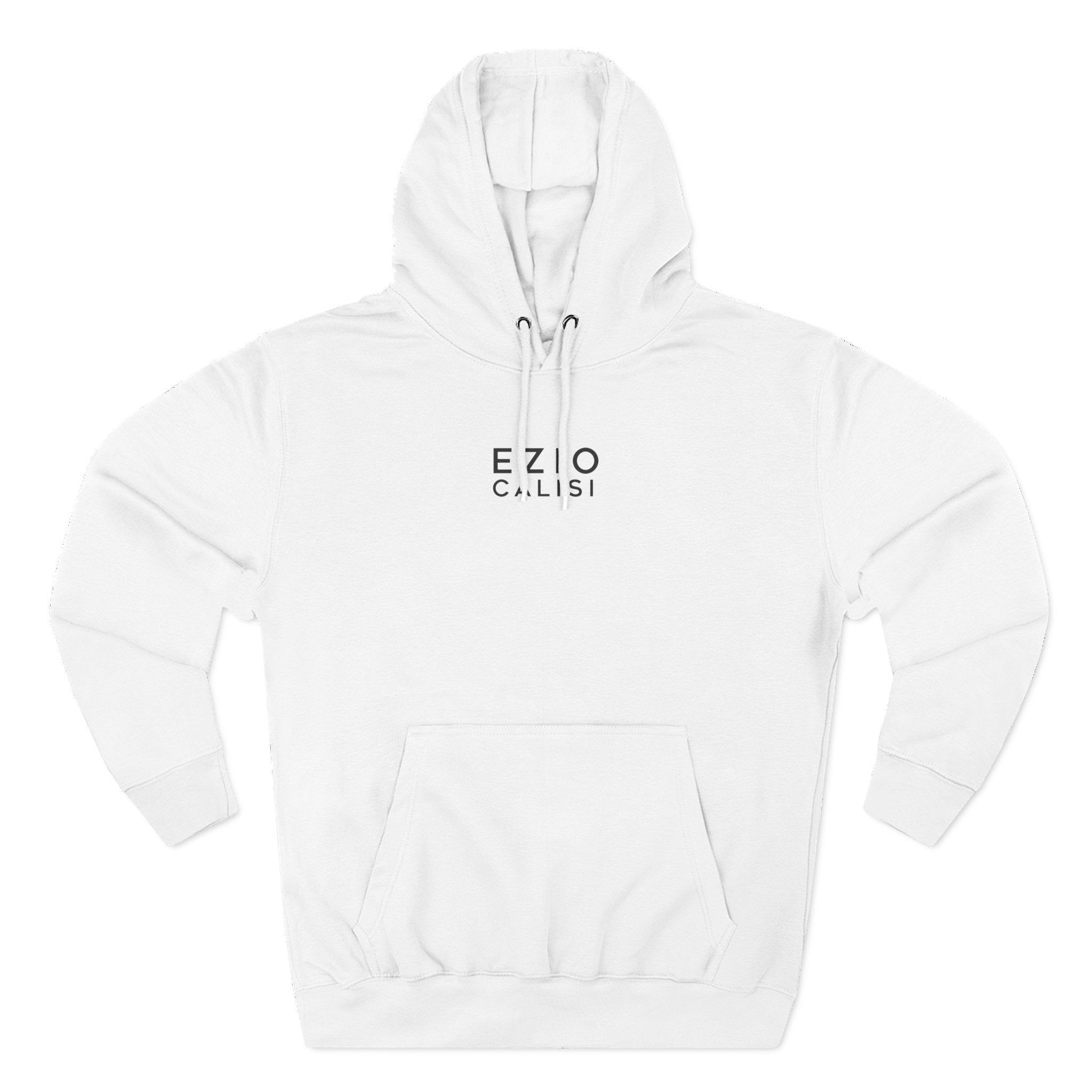 Minimalist 'EZIO CILISI' Logo Hoodie — Lightweight Three-Panel Fleece