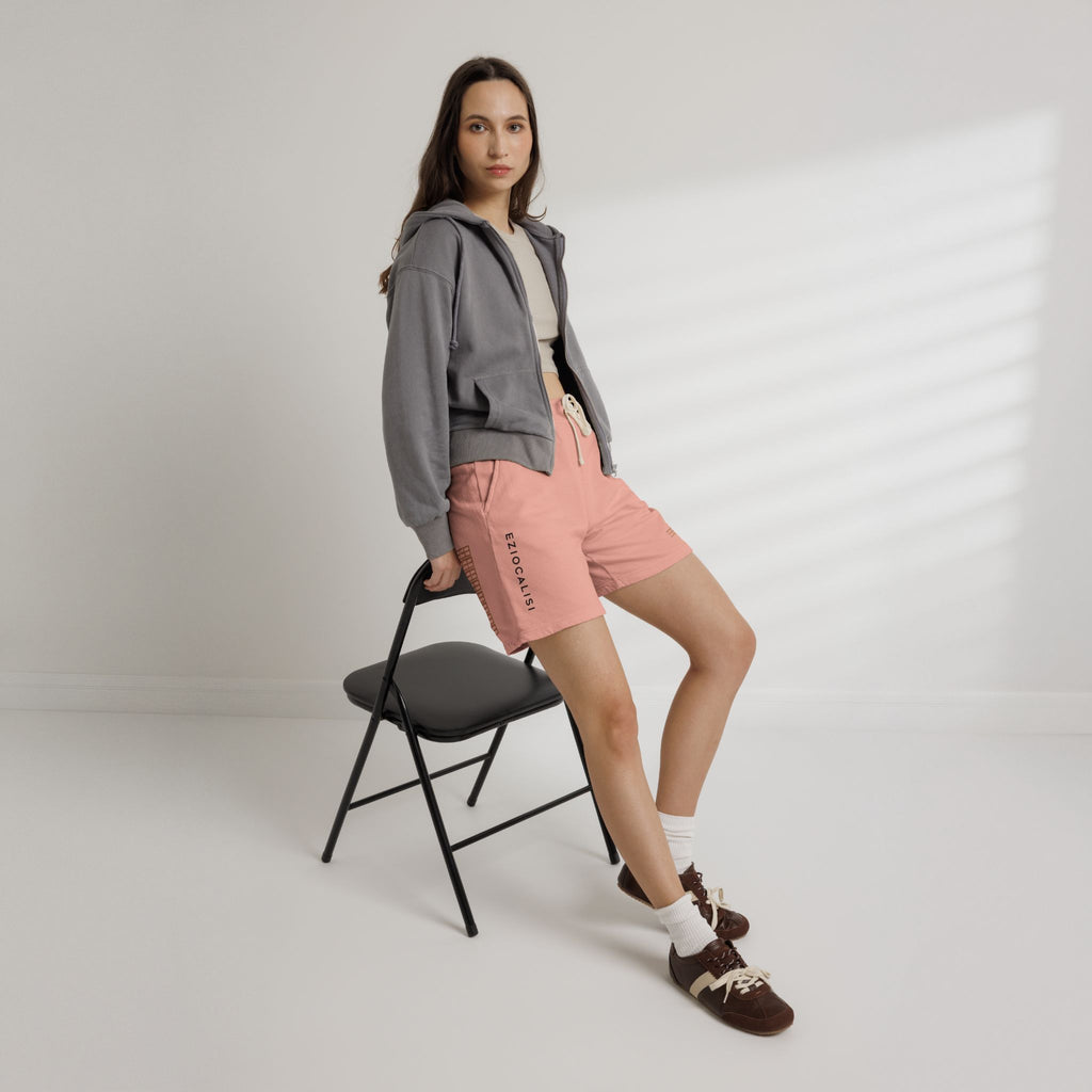 Fleece Sweat Shorts — Minimal Grid Logo Lounge Shorts