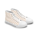 Women’s High-Top Sneakers — Beige Geometric Monogram Pattern