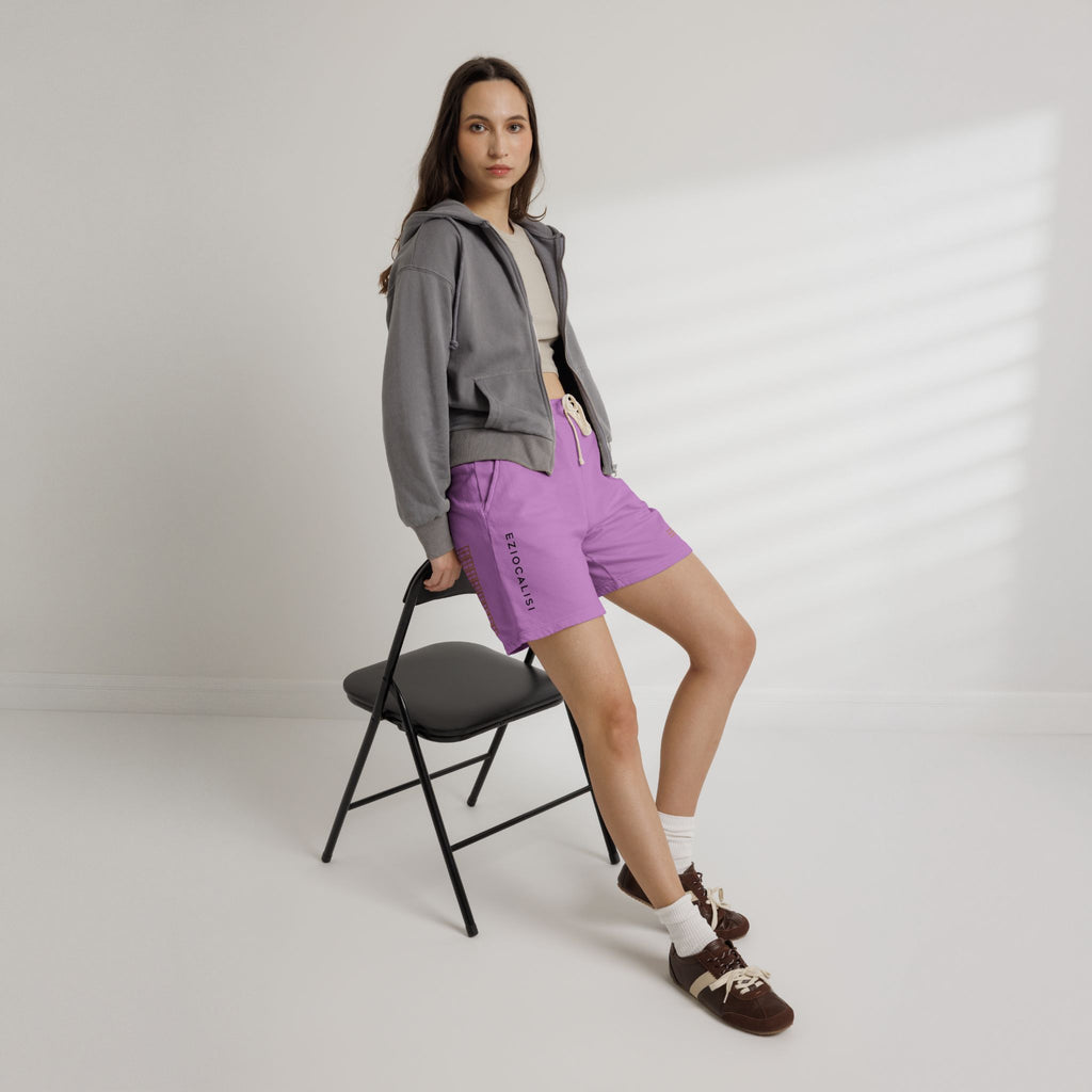 Fleece Sweat Shorts — Minimal Grid Logo Lounge Shorts