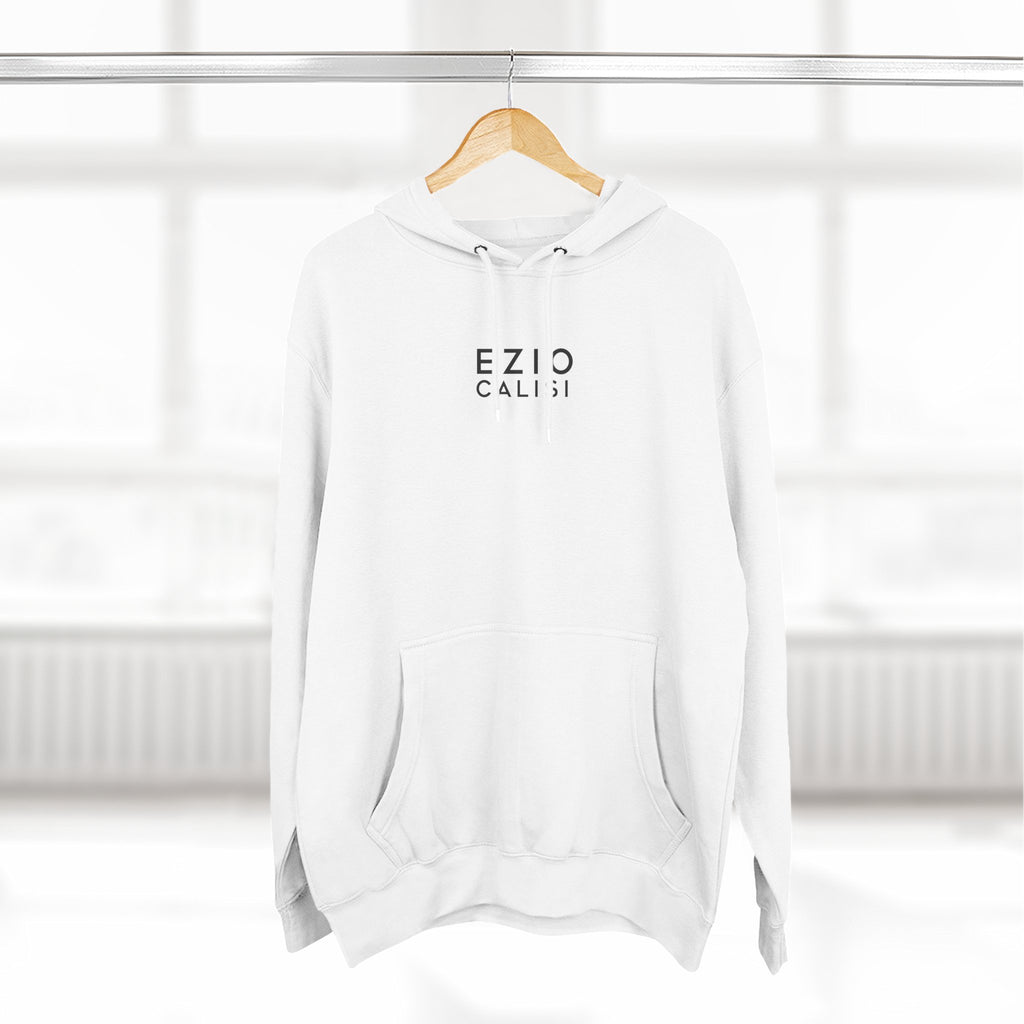 Minimalist 'EZIO CILISI' Logo Hoodie — Lightweight Three-Panel Fleece