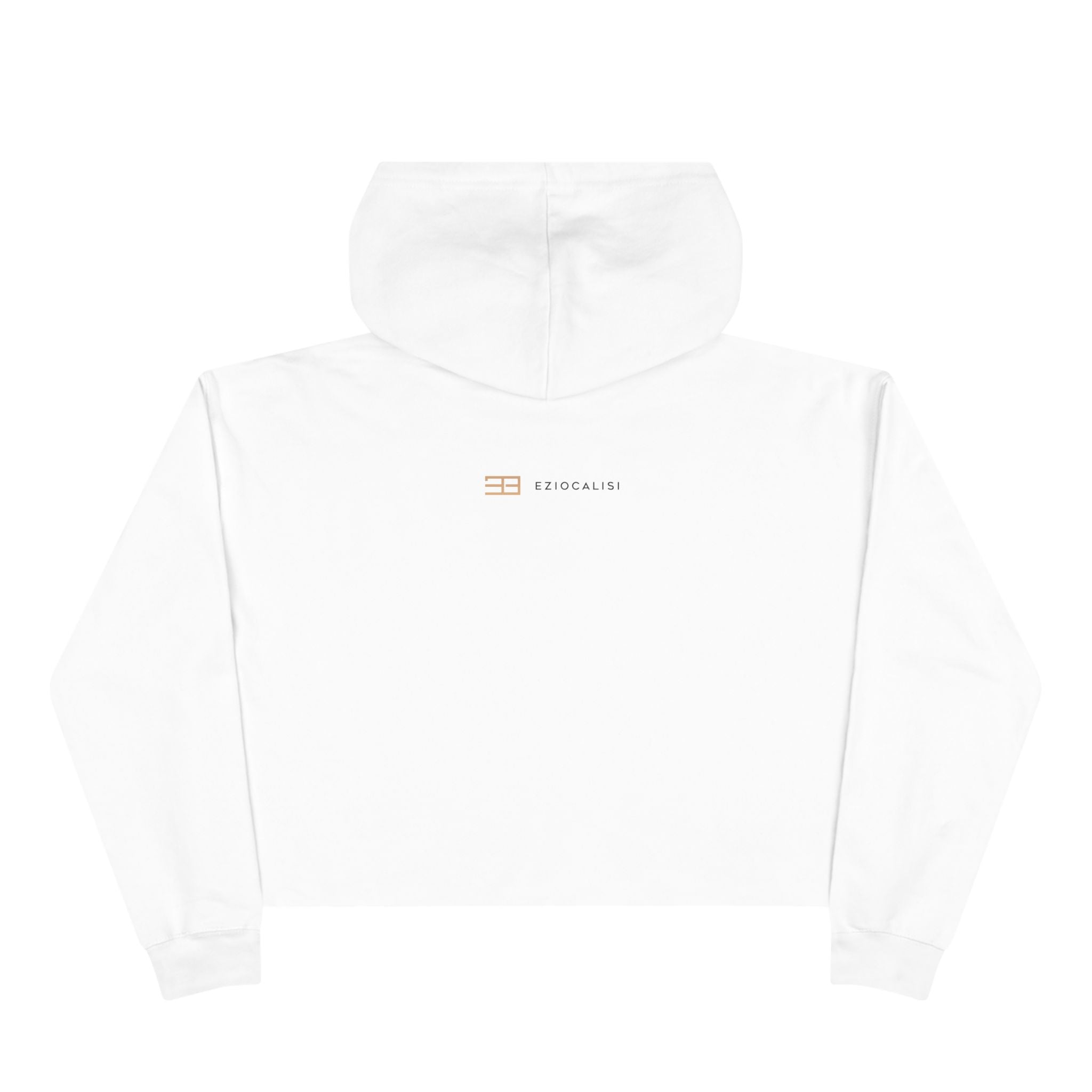 Minimalist Gold Logo Crop Hoodie — Women's Trendy Cropped Pullover