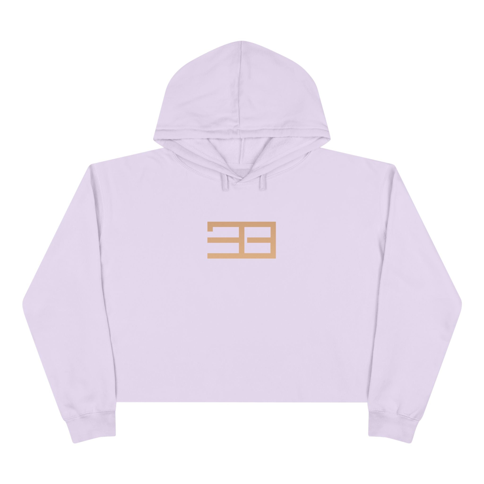 Minimalist Gold Logo Crop Hoodie — Women's Trendy Cropped Pullover
