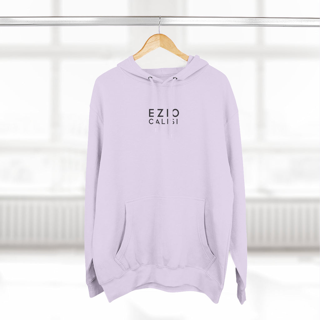 Minimalist 'EZIO CILISI' Logo Hoodie — Lightweight Three-Panel Fleece