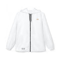 Minimal White Windbreaker Jacket — Lightweight Hooded Zip-Up