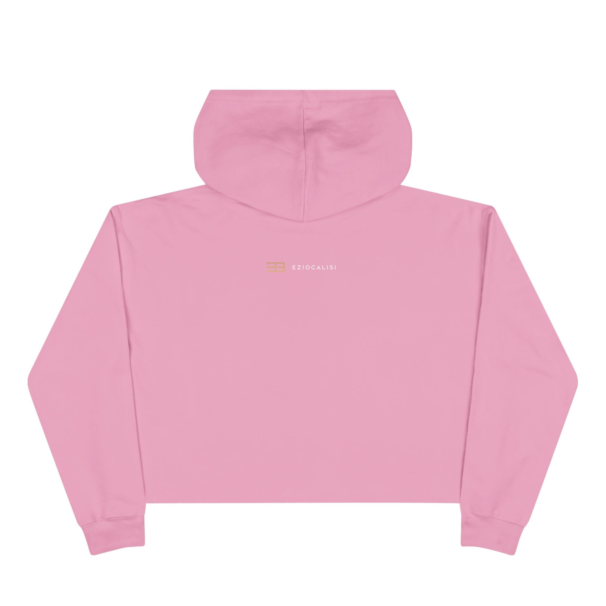Minimalist Gold Logo Crop Hoodie — Women's Trendy Cropped Pullover