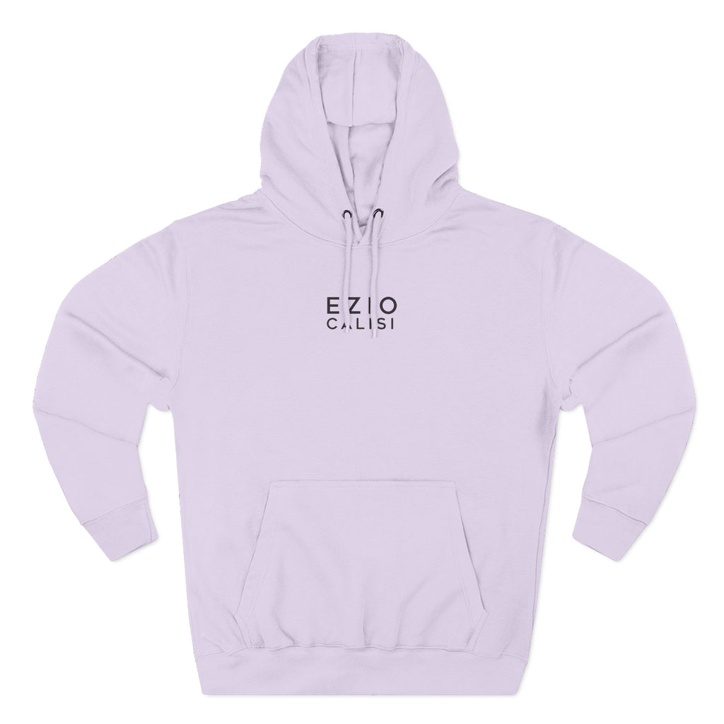 Minimalist 'EZIO CILISI' Logo Hoodie — Lightweight Three-Panel Fleece