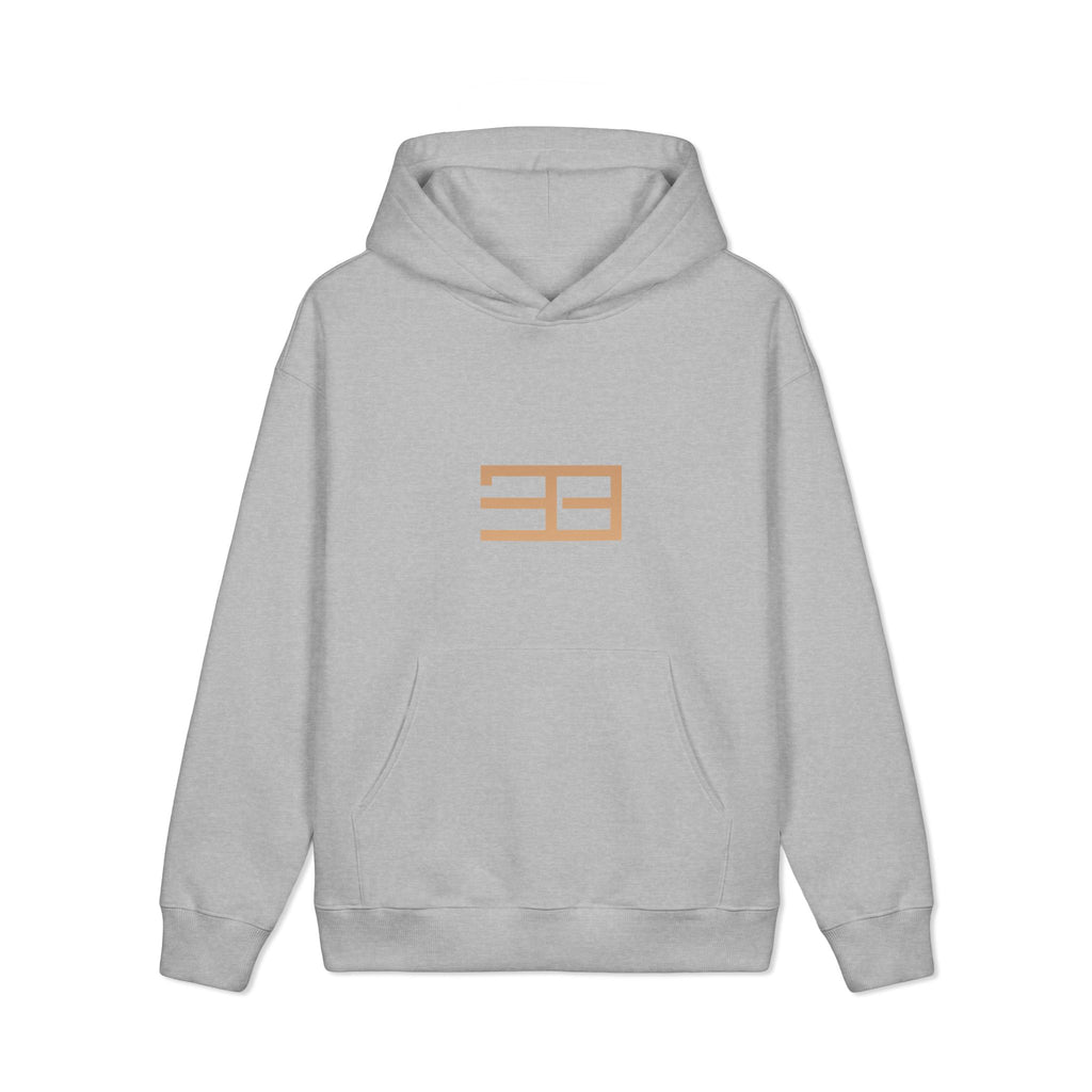Minimal Logo Hoodie — Neutral Beige 'Etocalisi' Graphic Sweatshirt