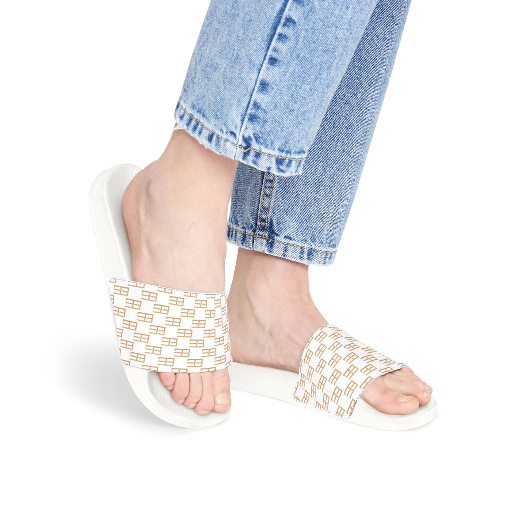 Women's Removable-Strap Sandals — Beige Monogram Slide Sandals