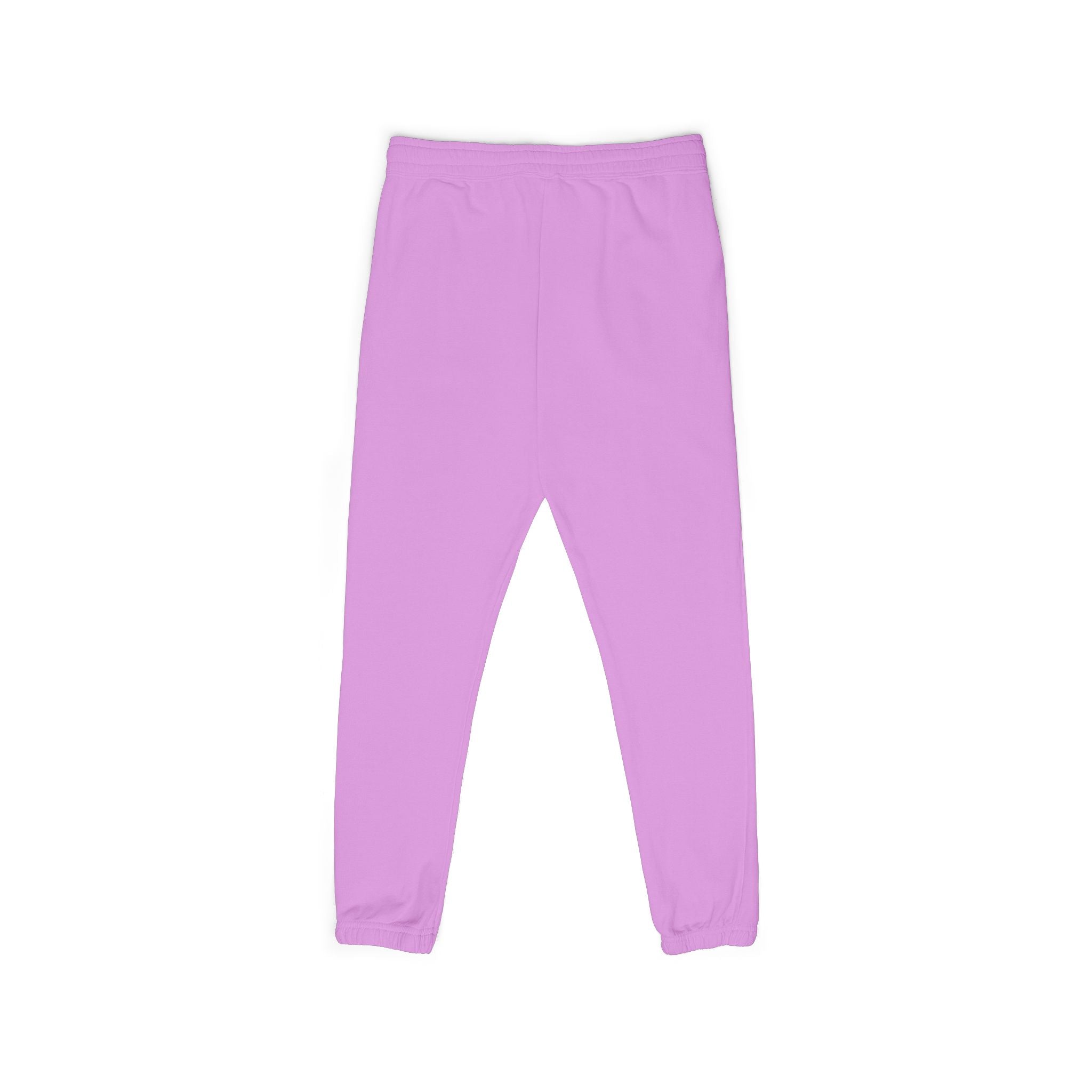 Cream Minimalist Sweatpants — Relaxed Fleece Joggers with Vertical Side Logo