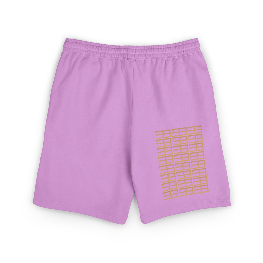 Fleece Sweat Shorts — Minimal Grid Logo Lounge Shorts