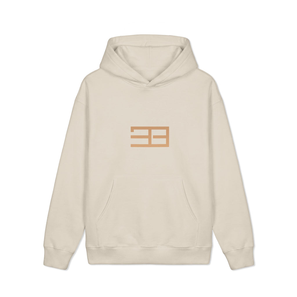 Minimal Logo Hoodie — Neutral Beige 'Etocalisi' Graphic Sweatshirt