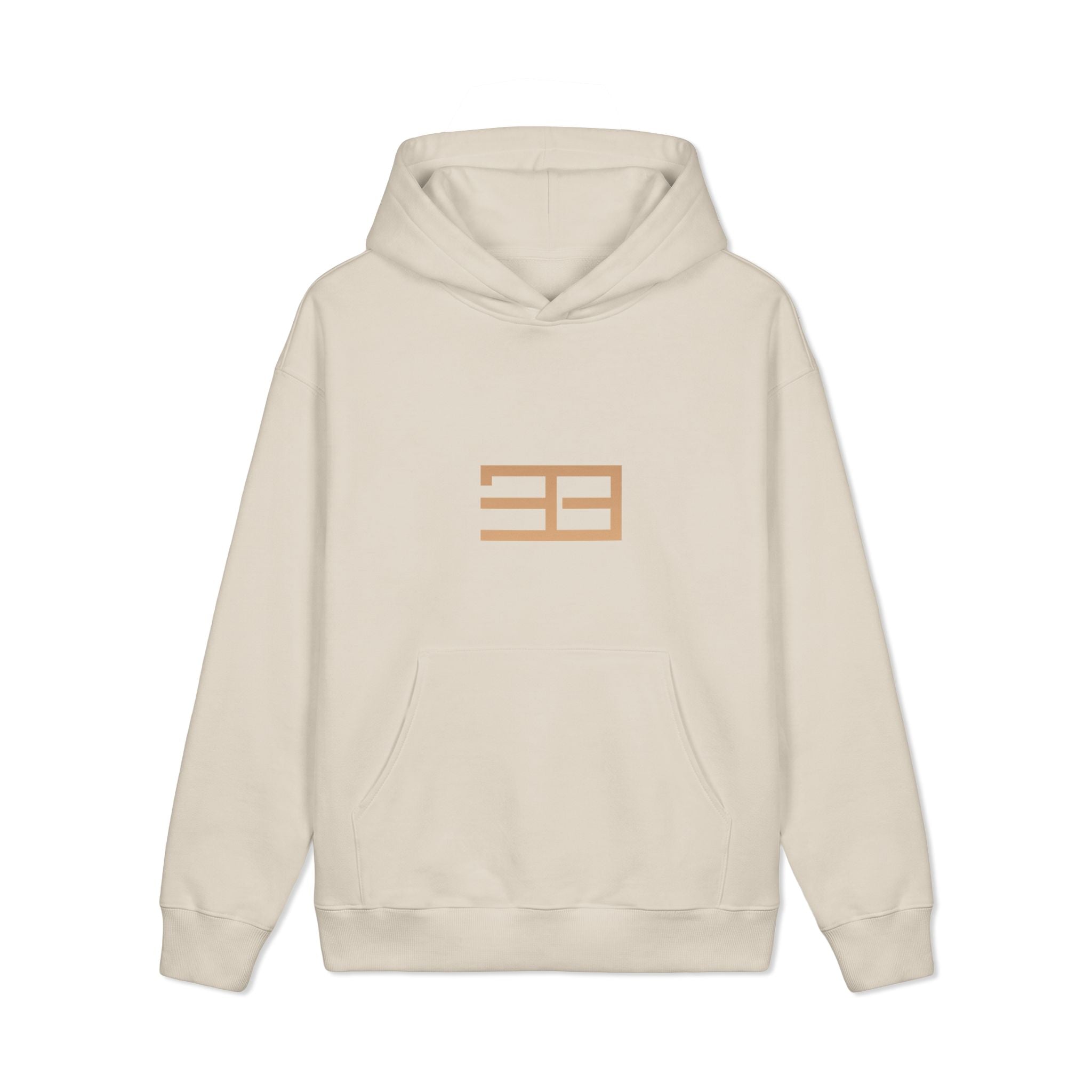 Minimal Logo Hoodie — Neutral Beige 'Etocalisi' Graphic Sweatshirt
