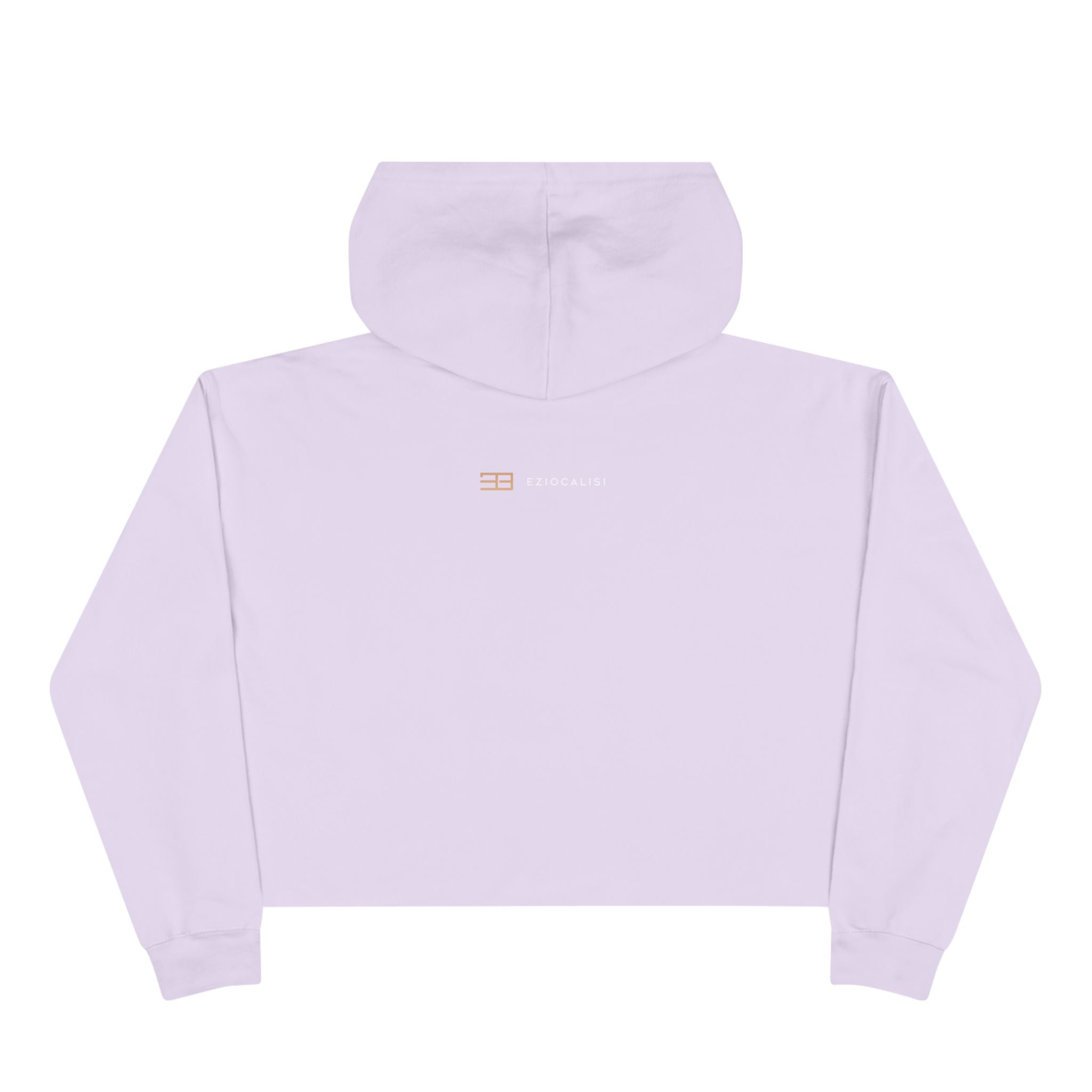 Minimalist Gold Logo Crop Hoodie — Women's Trendy Cropped Pullover