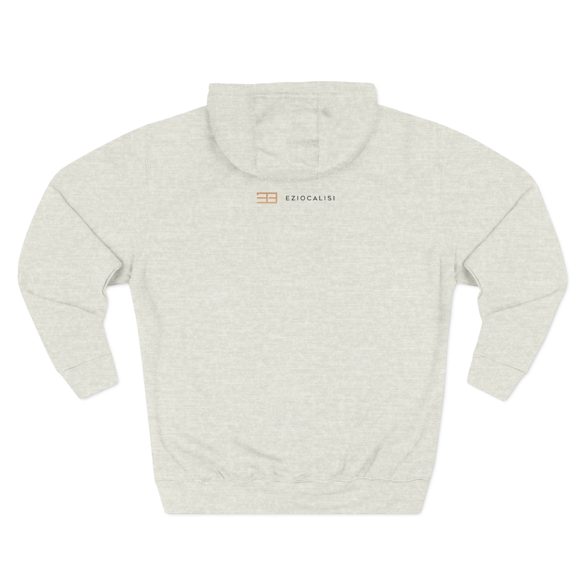 Minimalist 'EZIO CILISI' Logo Hoodie — Lightweight Three-Panel Fleece