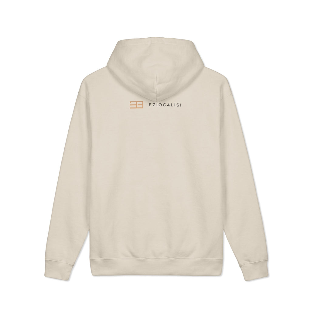 Minimal Logo Hoodie — Neutral Beige 'Etocalisi' Graphic Sweatshirt