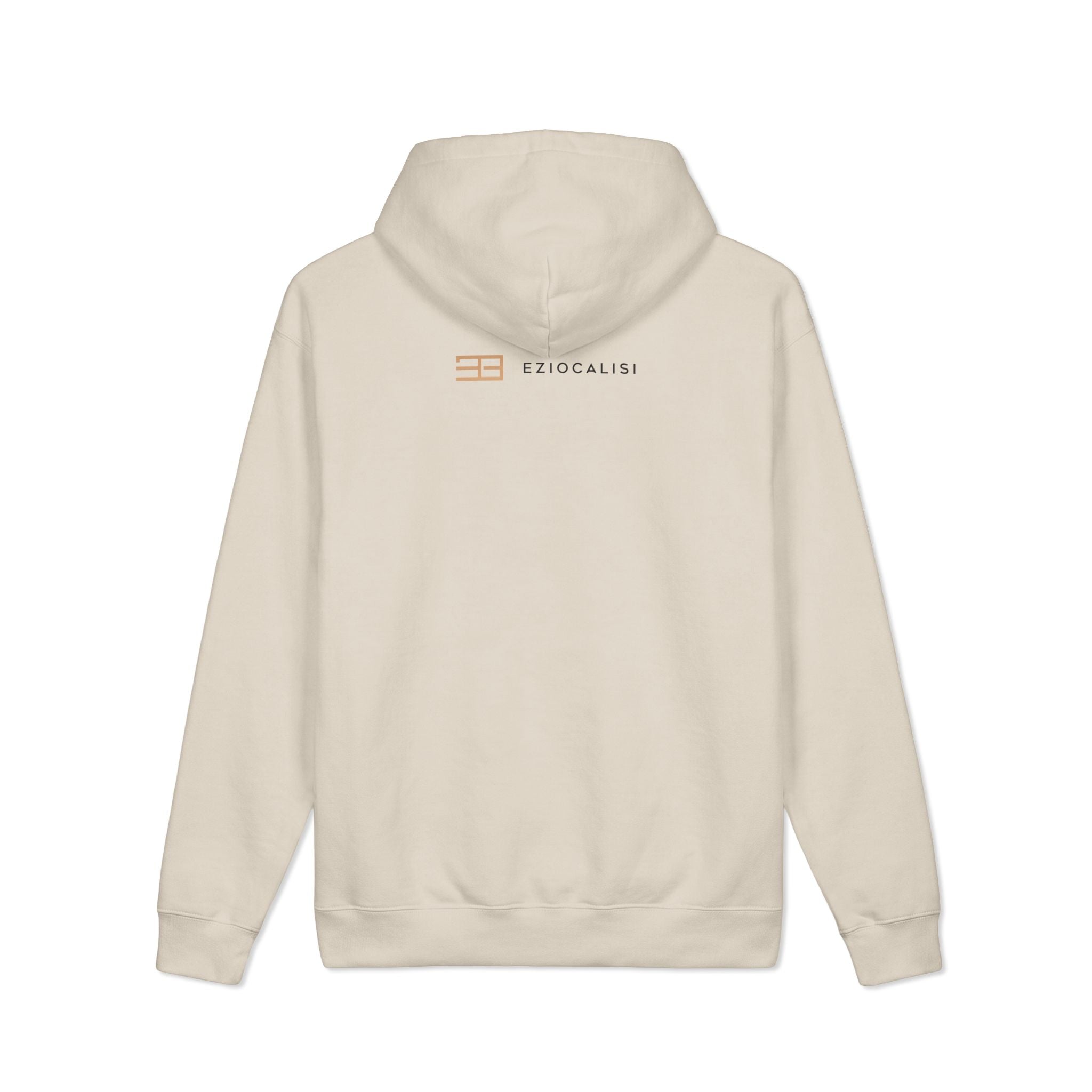 Minimal Logo Hoodie — Neutral Beige 'Etocalisi' Graphic Sweatshirt