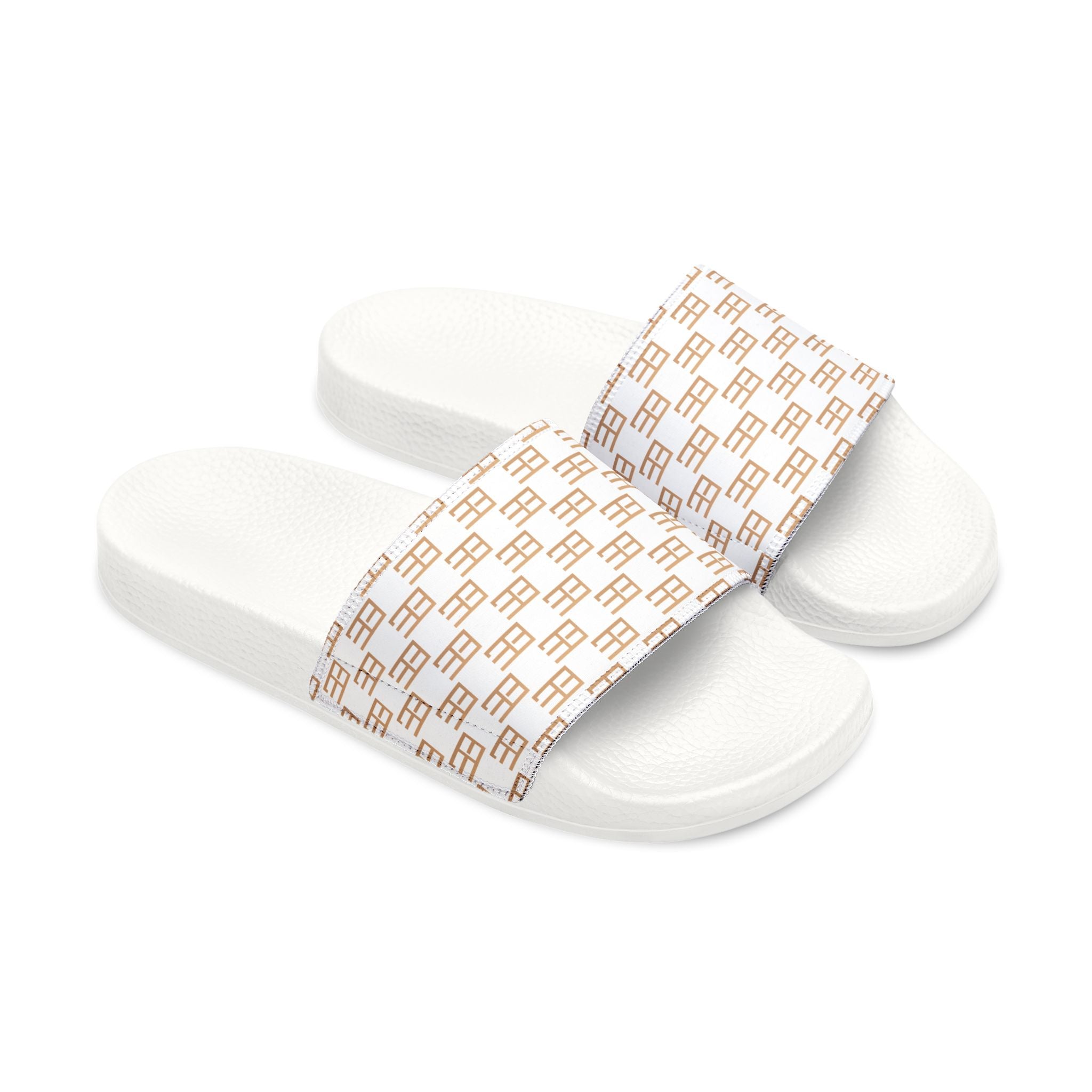Women's Removable-Strap Sandals — Beige Monogram Slide Sandals