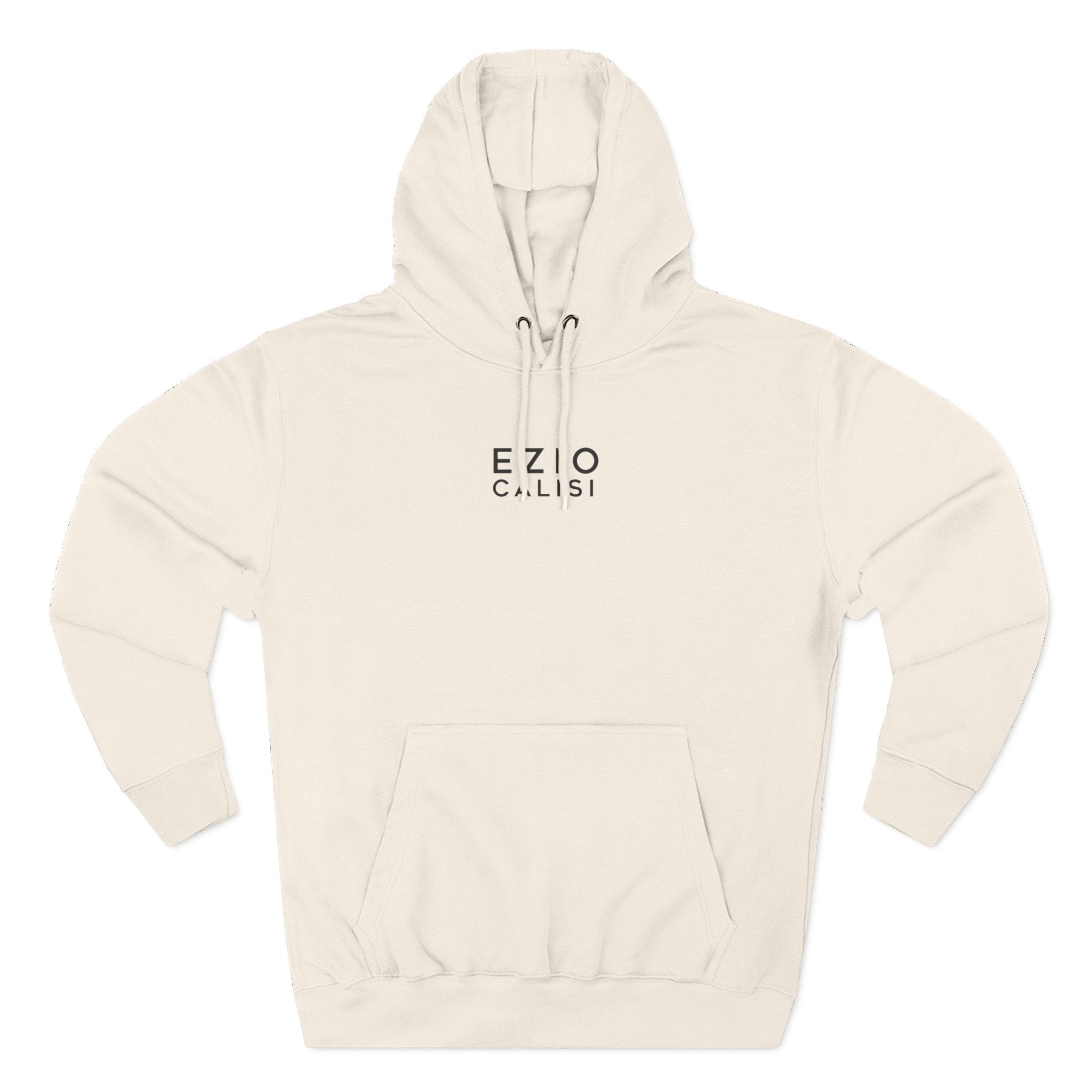 Minimalist 'EZIO CILISI' Logo Hoodie — Lightweight Three-Panel Fleece