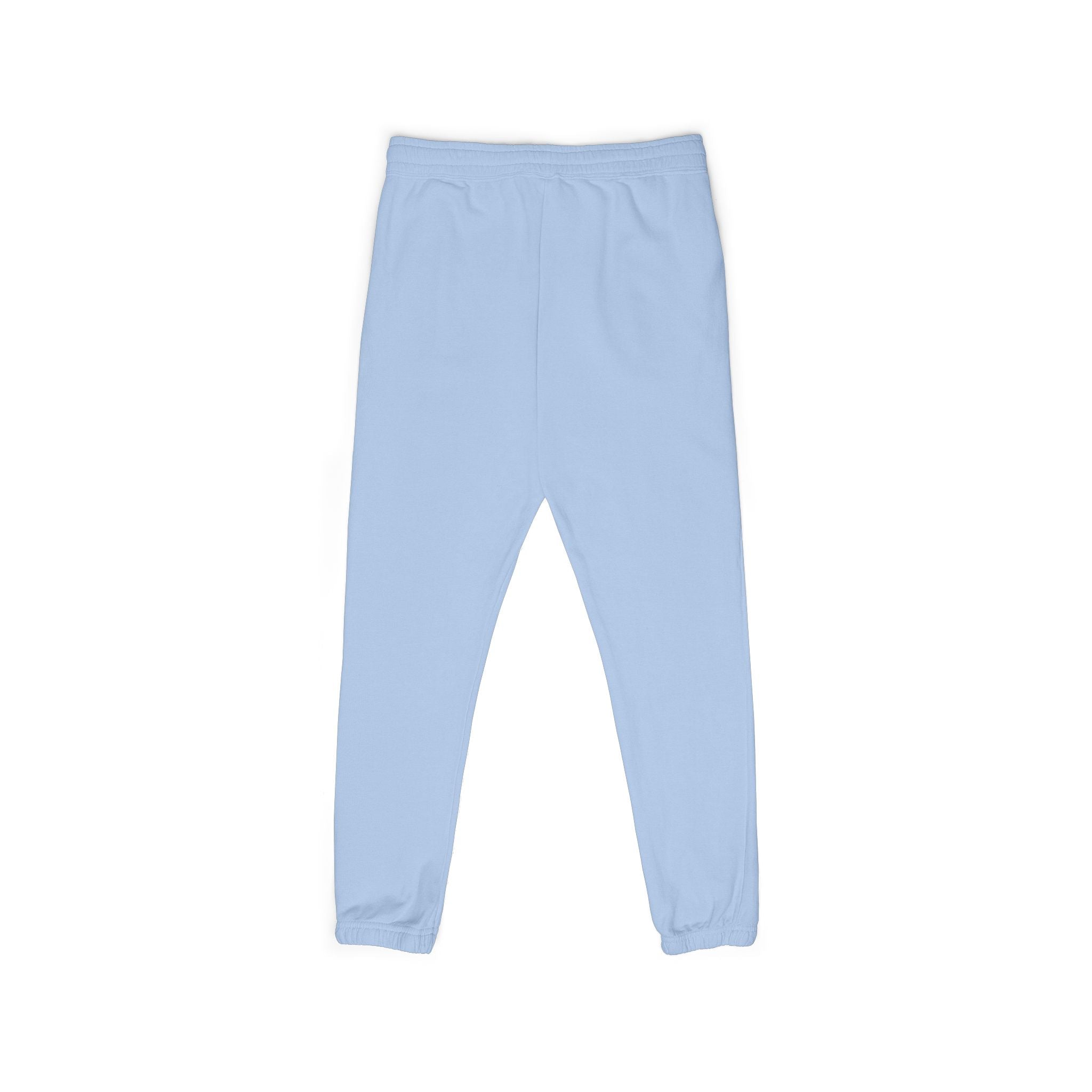Cream Minimalist Sweatpants — Relaxed Fleece Joggers with Vertical Side Logo
