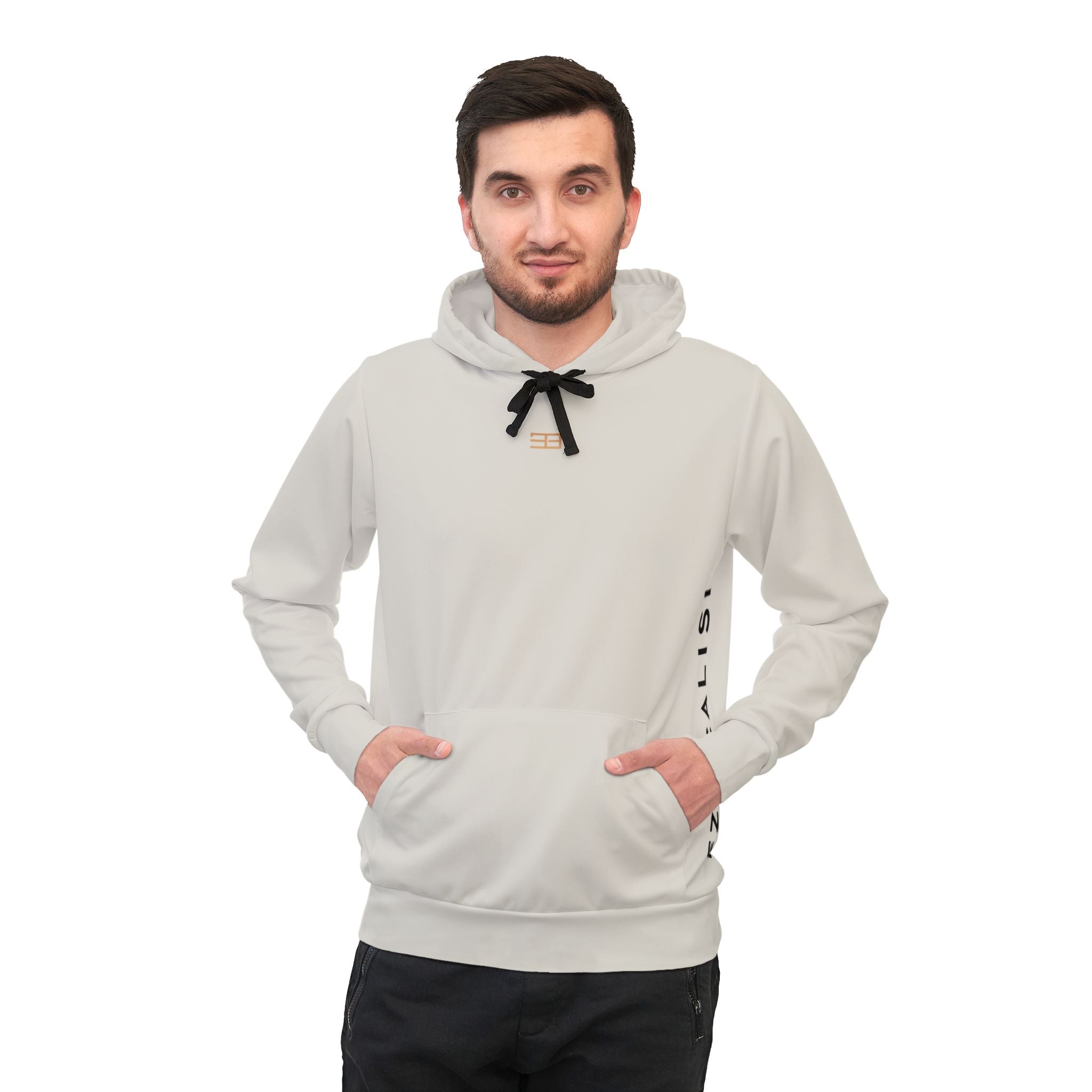 EzioCalisi Athletic Hoodie — Minimal Vertical Logo Sports Hoodie
