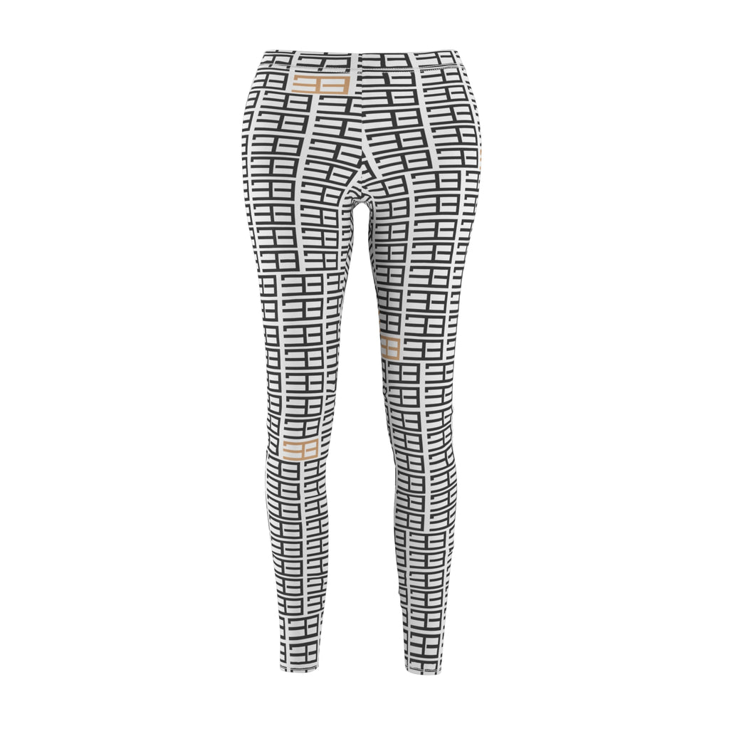 Copy of Beige Woven Plaid Women's Leggings — Casual All-Over Print