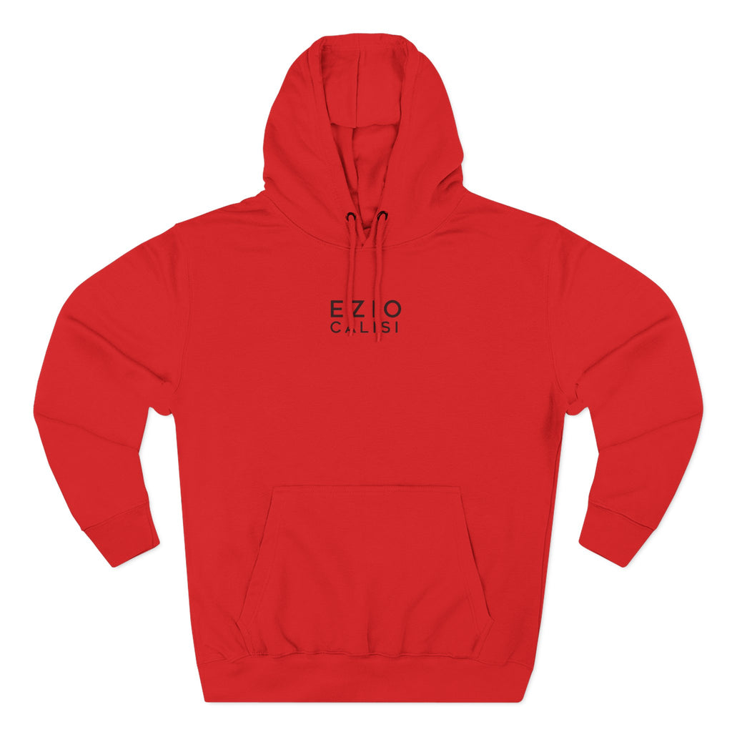 Minimalist 'EZIO CILISI' Logo Hoodie — Lightweight Three-Panel Fleece