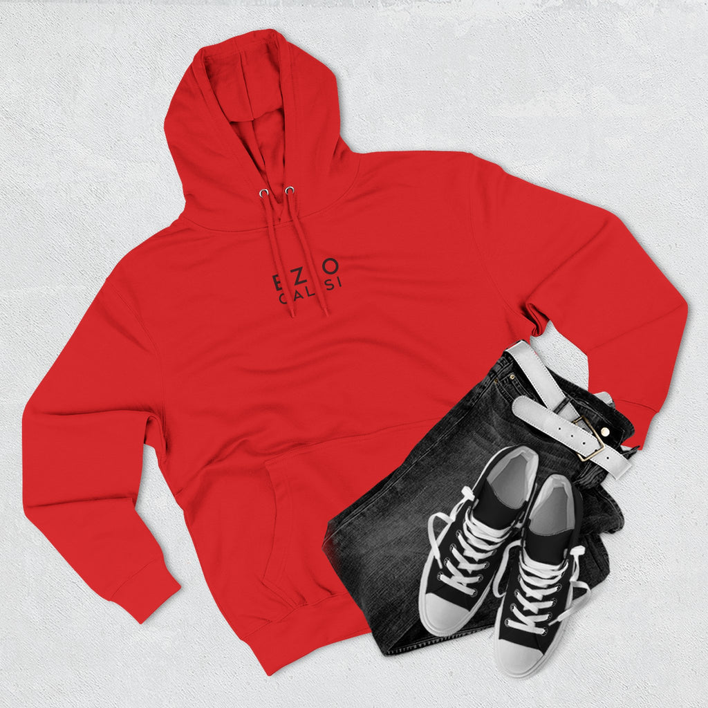 Minimalist 'EZIO CILISI' Logo Hoodie — Lightweight Three-Panel Fleece