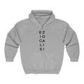 Zip Hoodie — Vertical "EZ LOCALS" Minimal Streetwear
