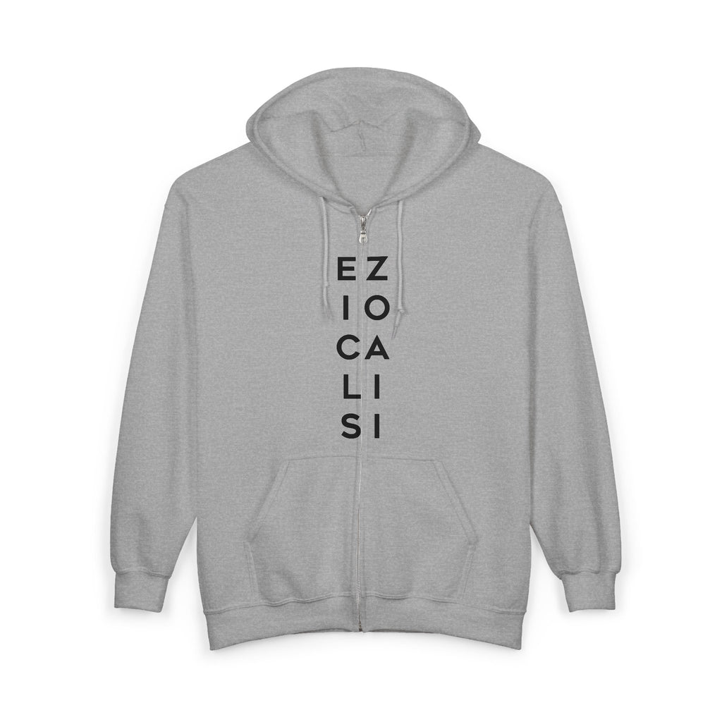 Zip Hoodie — Vertical "EZ LOCALS" Minimal Streetwear