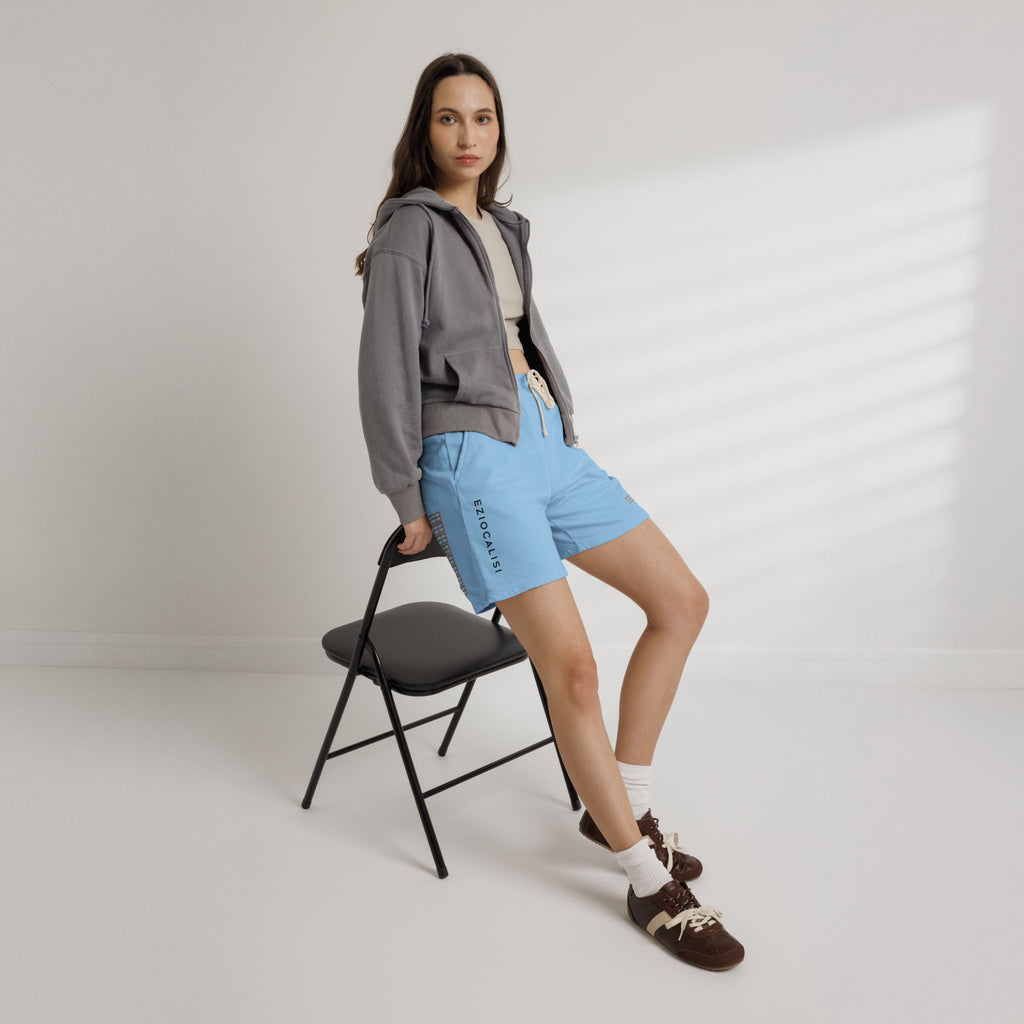 Fleece Sweat Shorts — Minimal Grid Logo Lounge Shorts