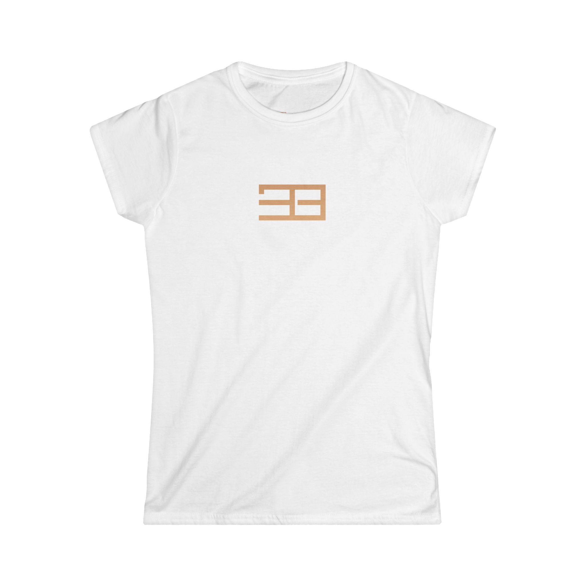 Minimalist Women's Tee — Rose Gold Monogram Logo Shirt