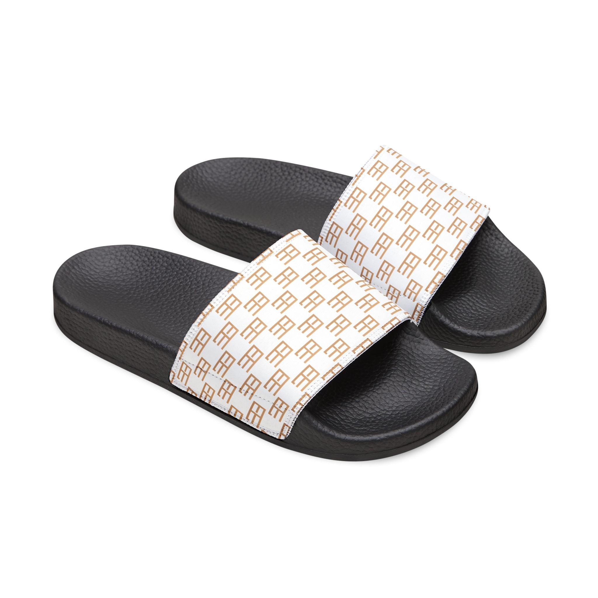 Women's Removable-Strap Sandals — Beige Monogram Slide Sandals
