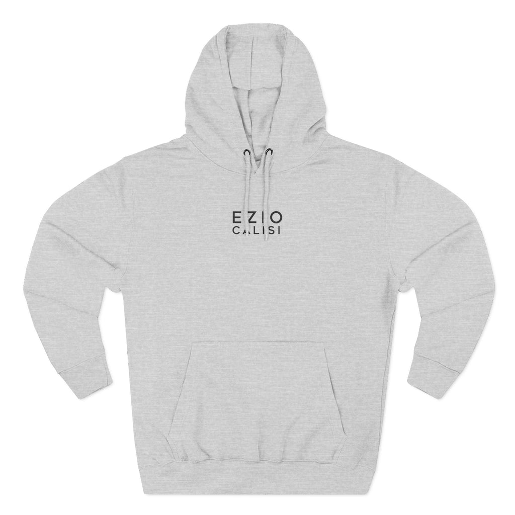 Minimalist 'EZIO CILISI' Logo Hoodie — Lightweight Three-Panel Fleece