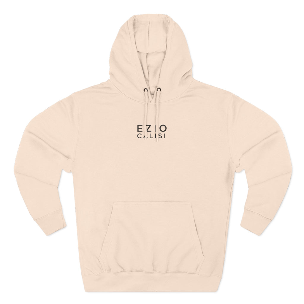 Minimalist 'EZIO CILISI' Logo Hoodie — Lightweight Three-Panel Fleece