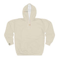 Minimal Logo Hoodie — Neutral Cream Pullover with Small Chest & Sleeve Branding