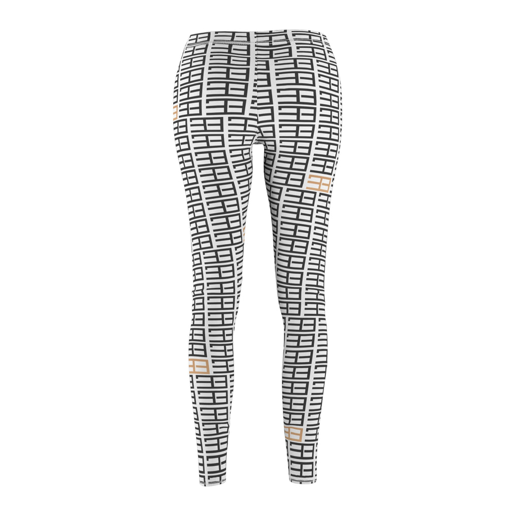 Copy of Beige Woven Plaid Women's Leggings — Casual All-Over Print