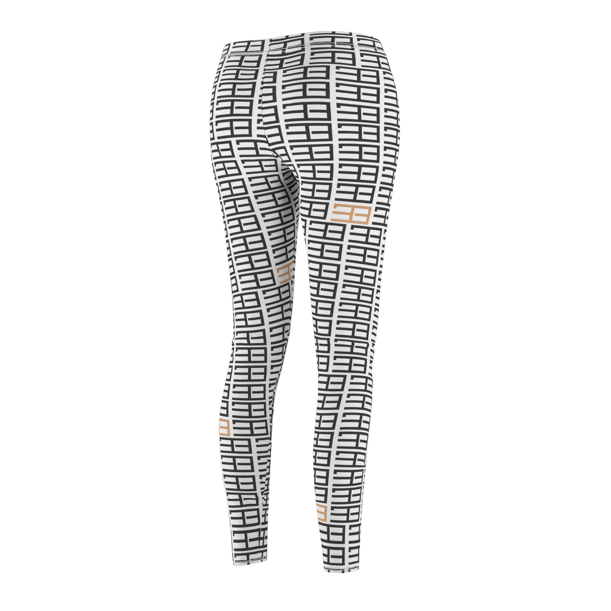 Copy of Beige Woven Plaid Women's Leggings — Casual All-Over Print