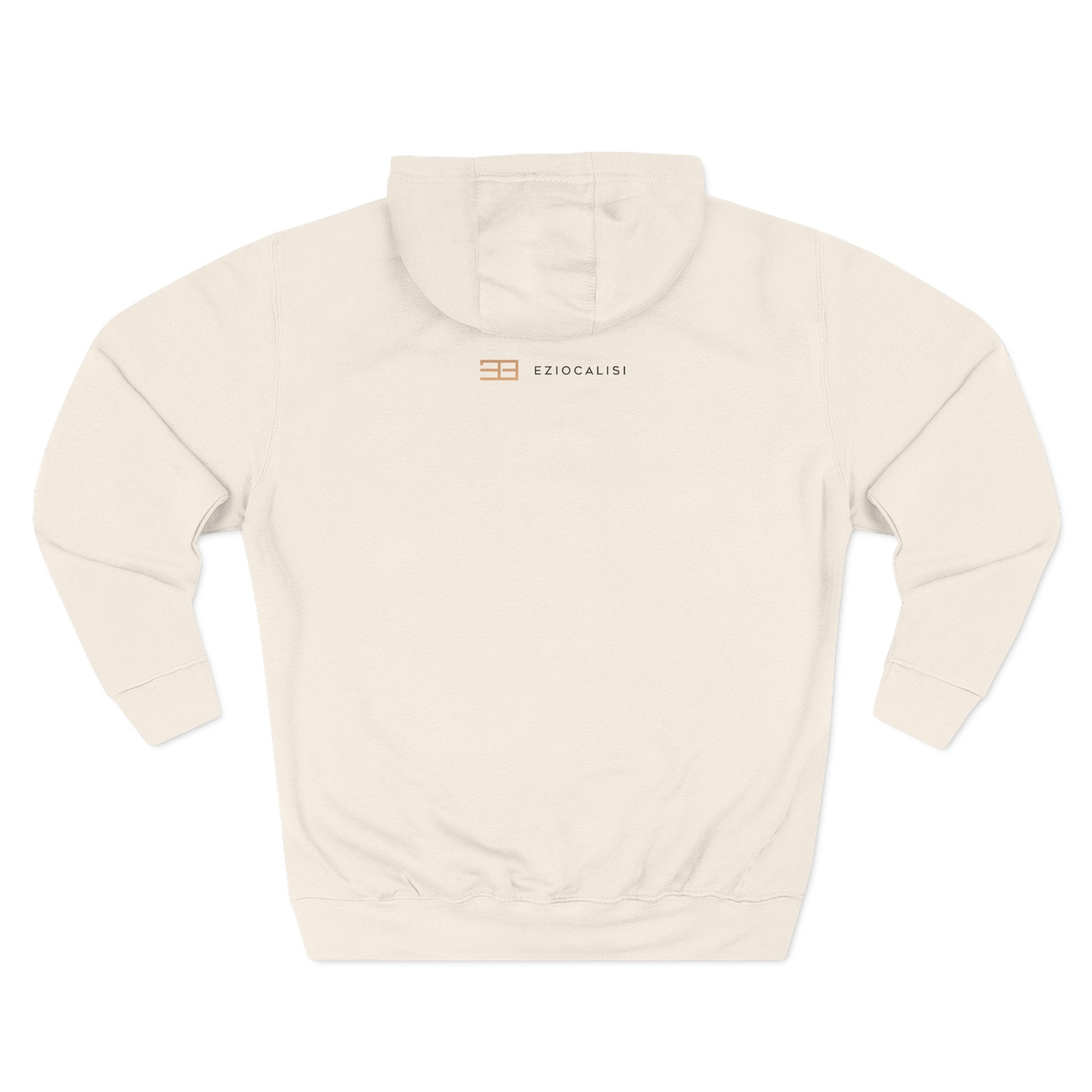 Minimalist 'EZIO CILISI' Logo Hoodie — Lightweight Three-Panel Fleece