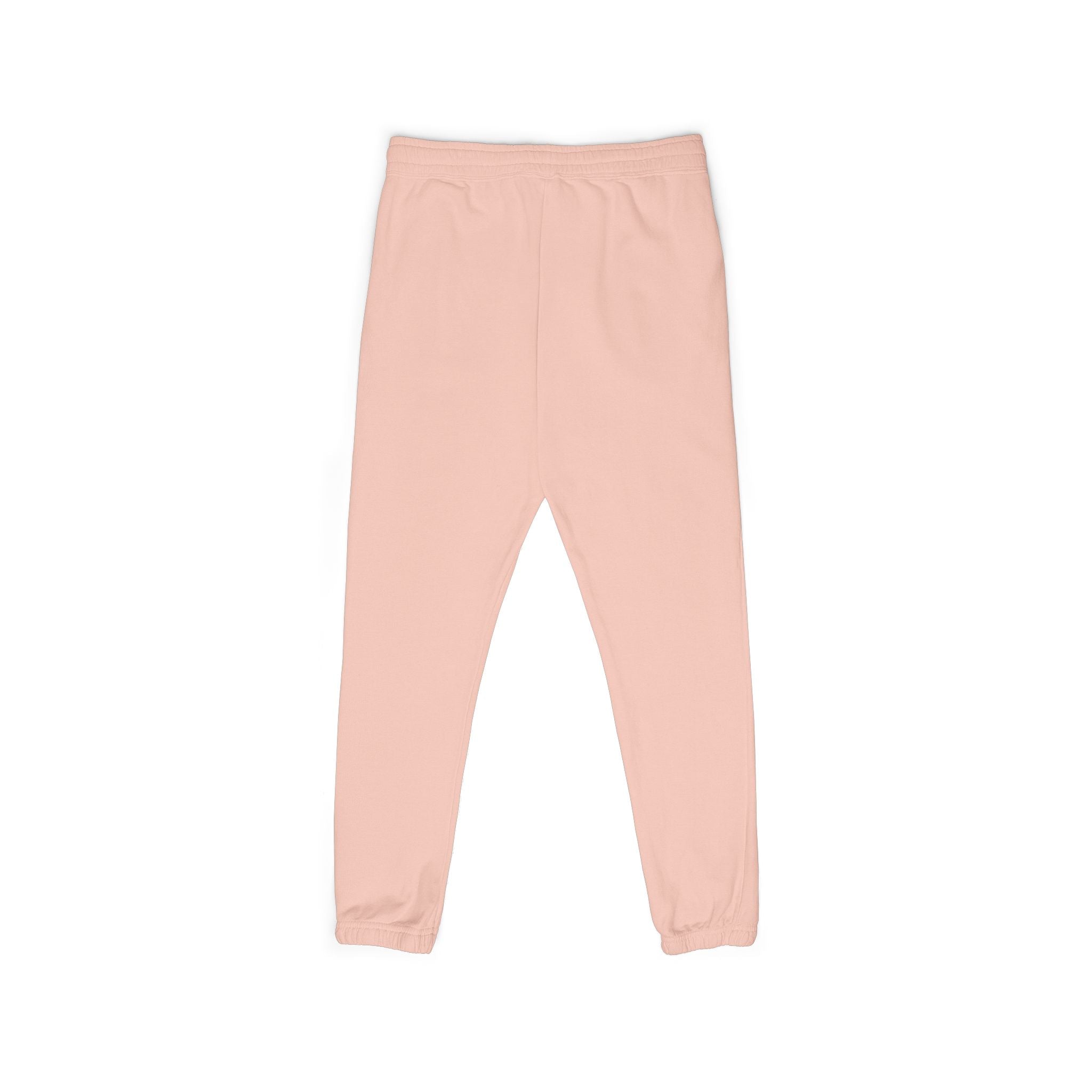 Cream Minimalist Sweatpants — Relaxed Fleece Joggers with Vertical Side Logo